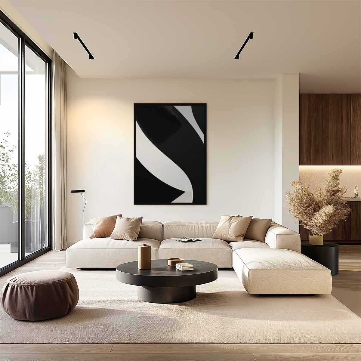 Elegantie in Zwart en Wit Kunstwerk-canvas-dibond-plexiglas-wanddecoratie-WallArtistic