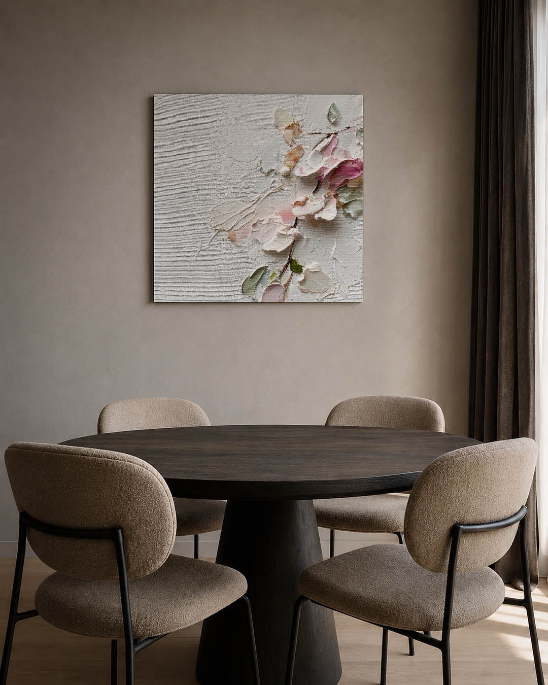 Bloemtextuur op doek Kunstwerk
