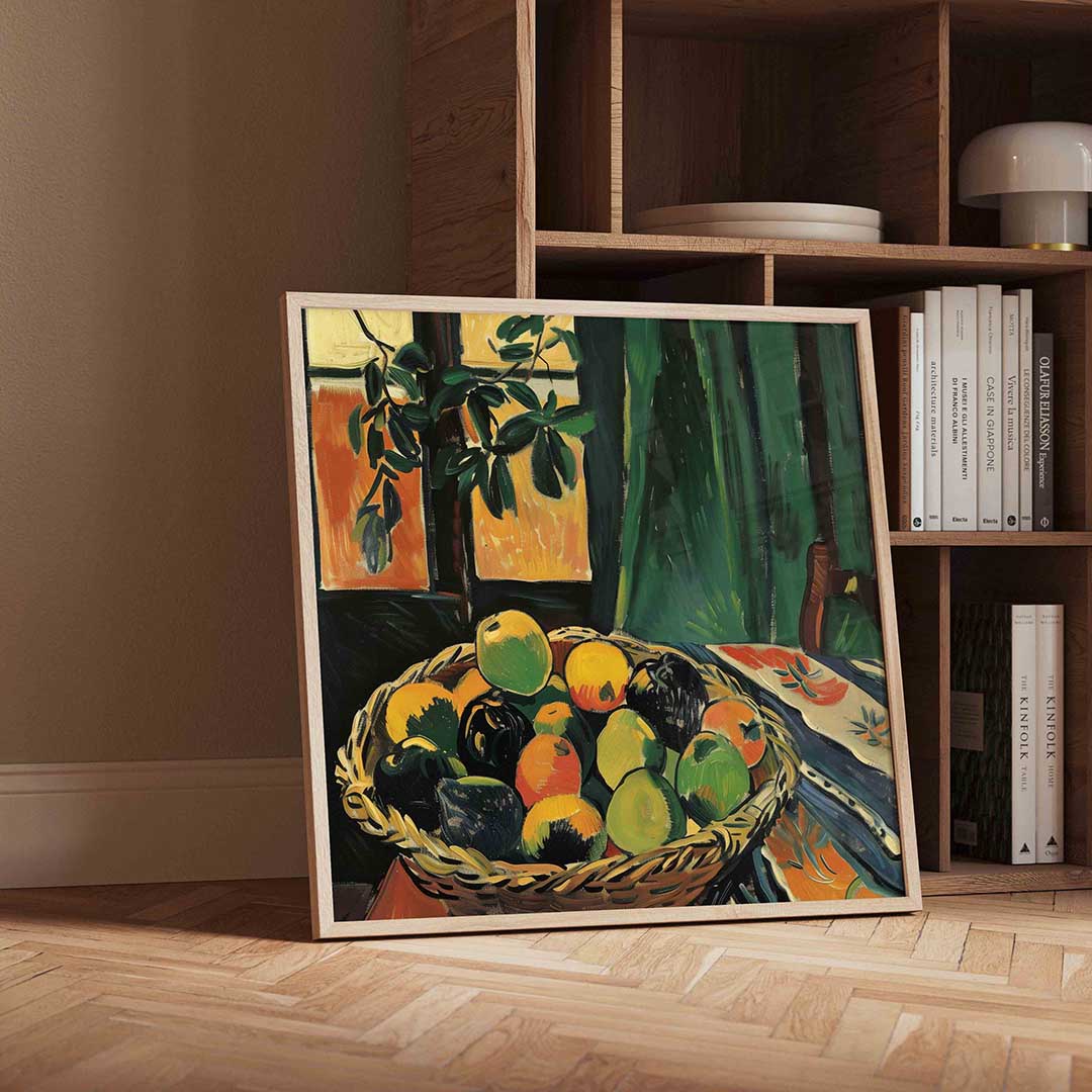 Mand met fruit Poster