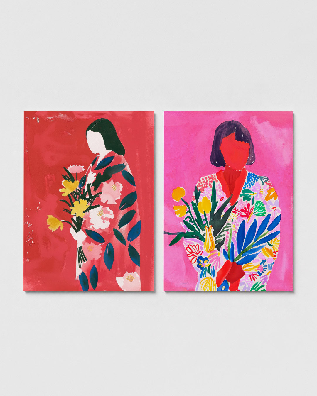 Bloemen en vormen Posterset