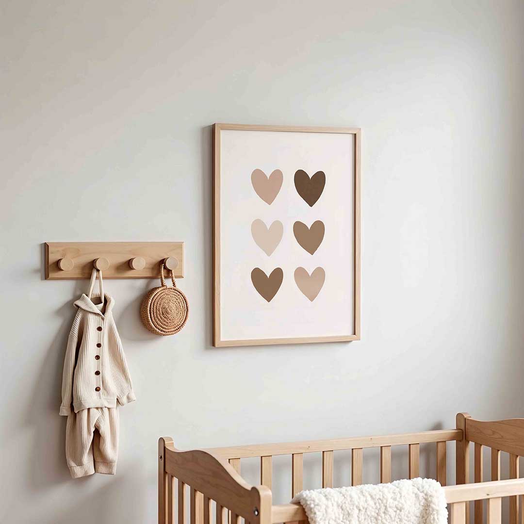 Harten in neutrale tinten Poster