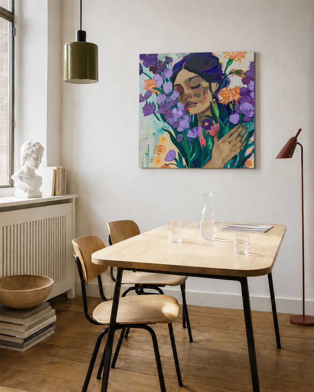 Dromerige bloemenportret Kunstwerk