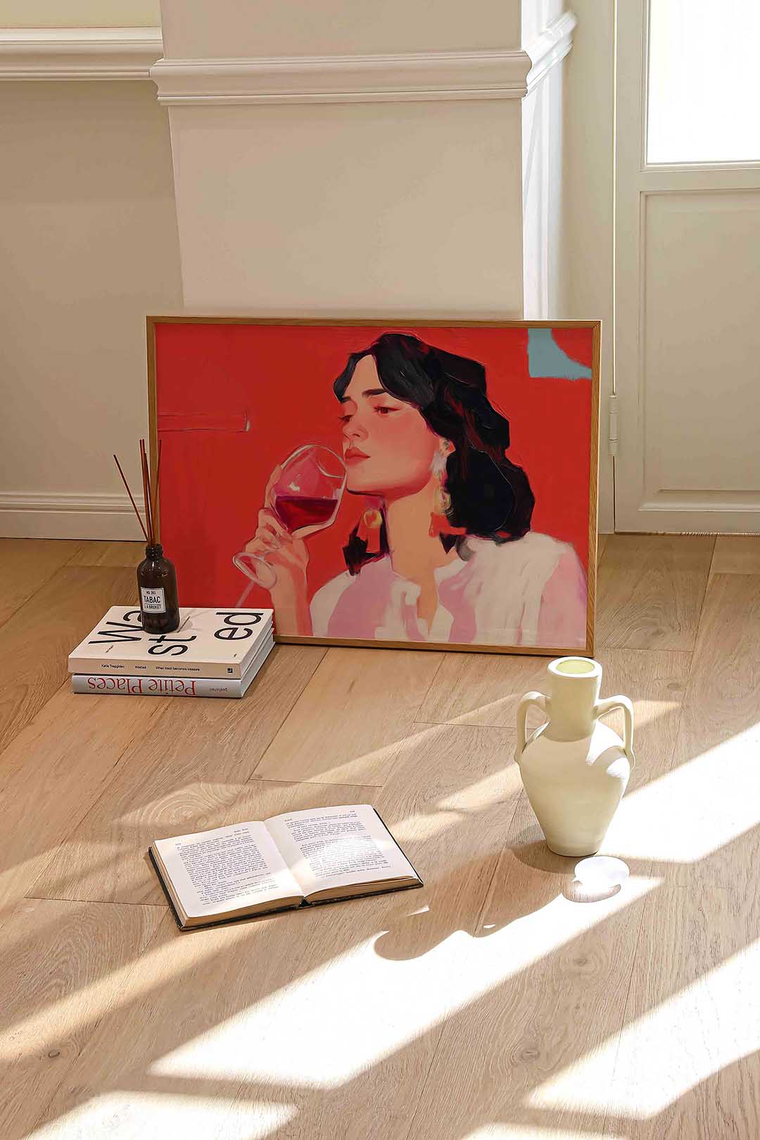 Vrouw met wijnglas Poster
