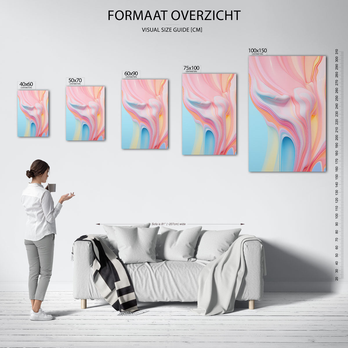 Vloeiende kleurencompositie Kunstwerk