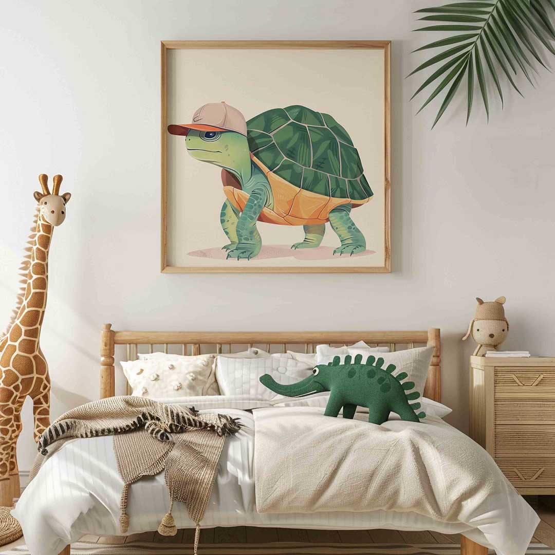 Schildpad met pet Poster