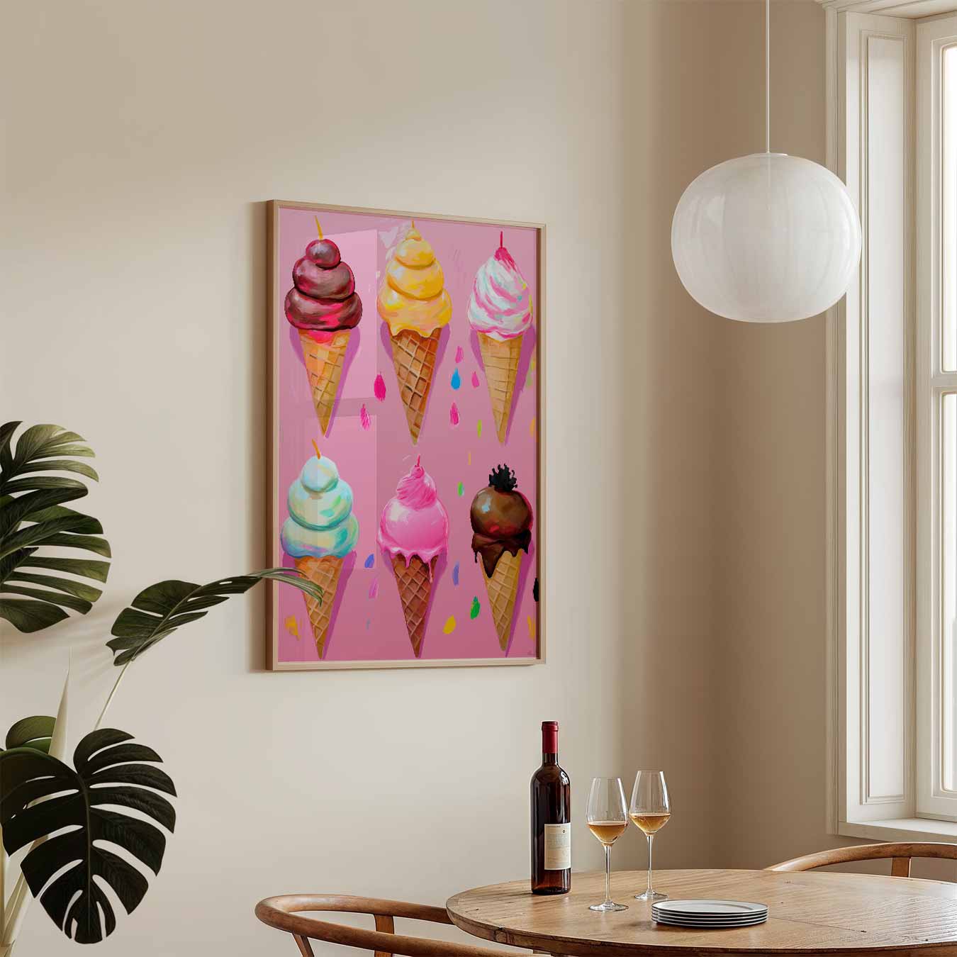 Kleurrijke IJshoorntjes Poster-WallArtistic