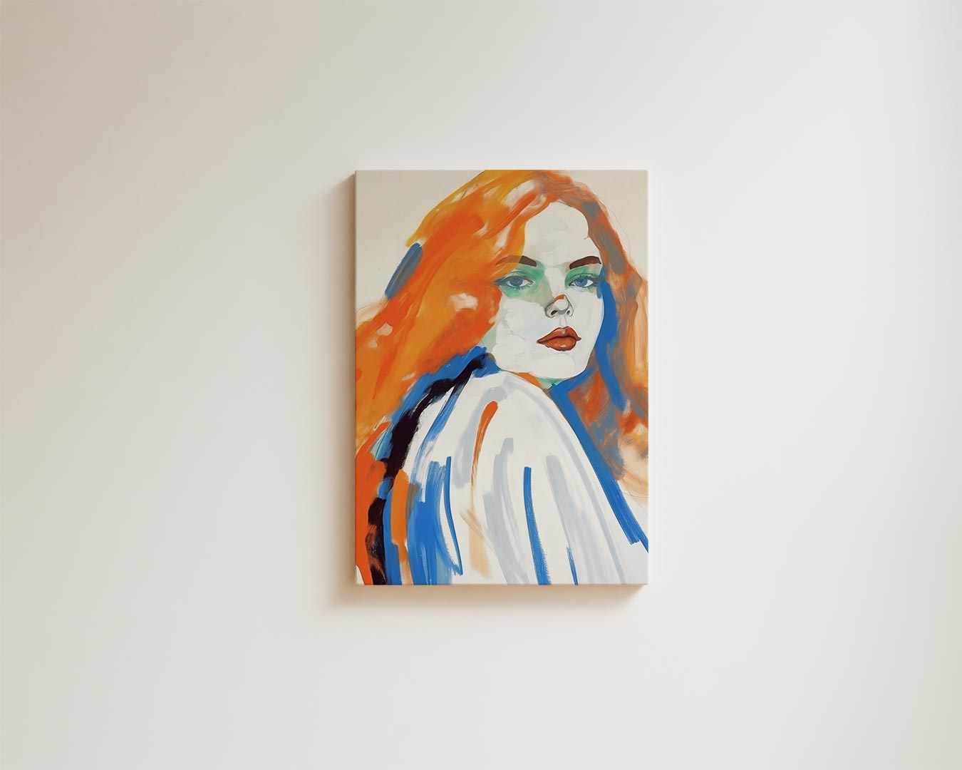 Dromerige Tinten: Vrouw in Kleur Kunstwerk-canvas-dibond-plexiglas-wanddecoratie-WallArtistic