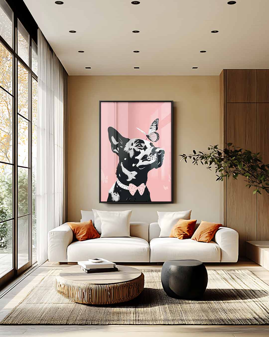 Dreamy Dog and Butterfly Artwork
