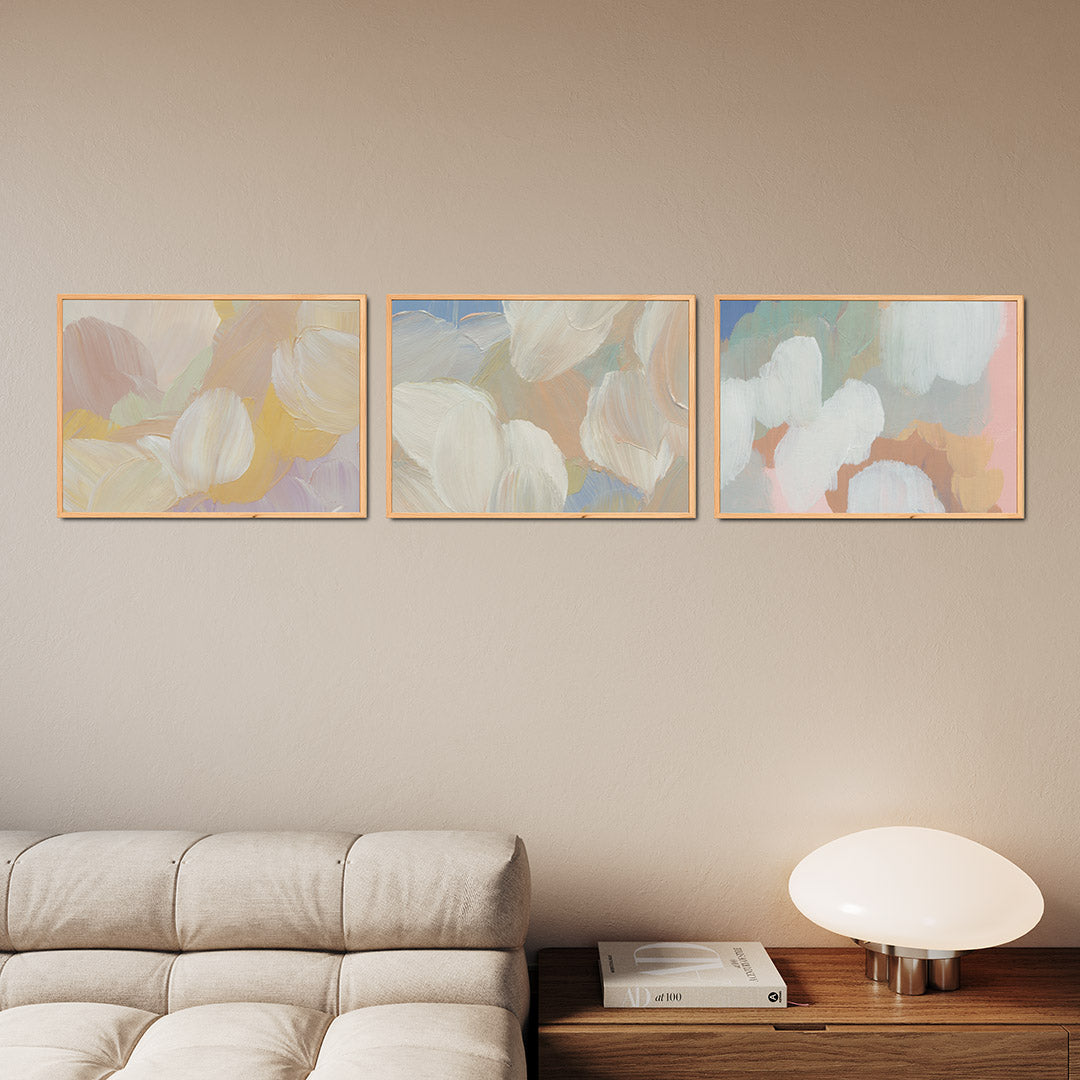 Zachte kleurenharmonie Posterset