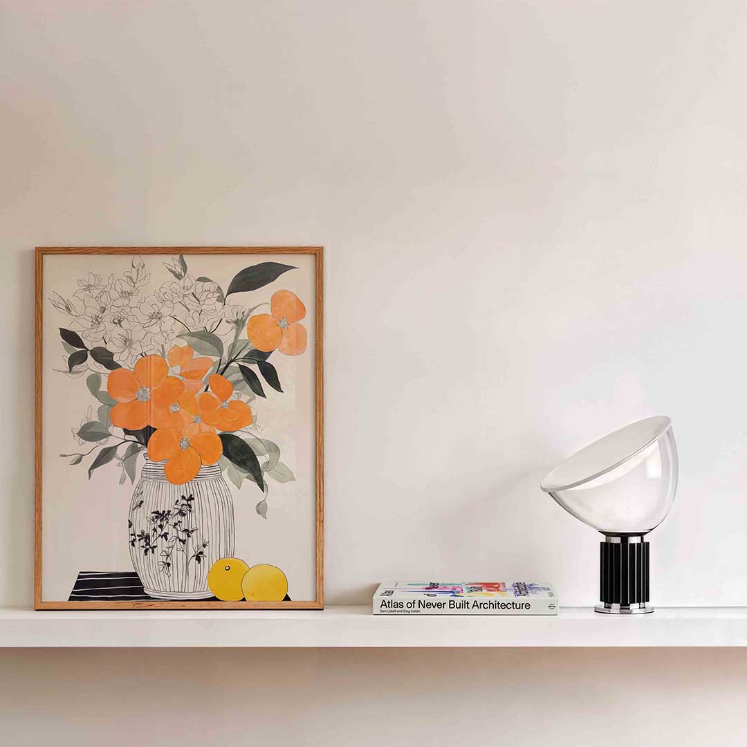 Bloemen in vaas Poster