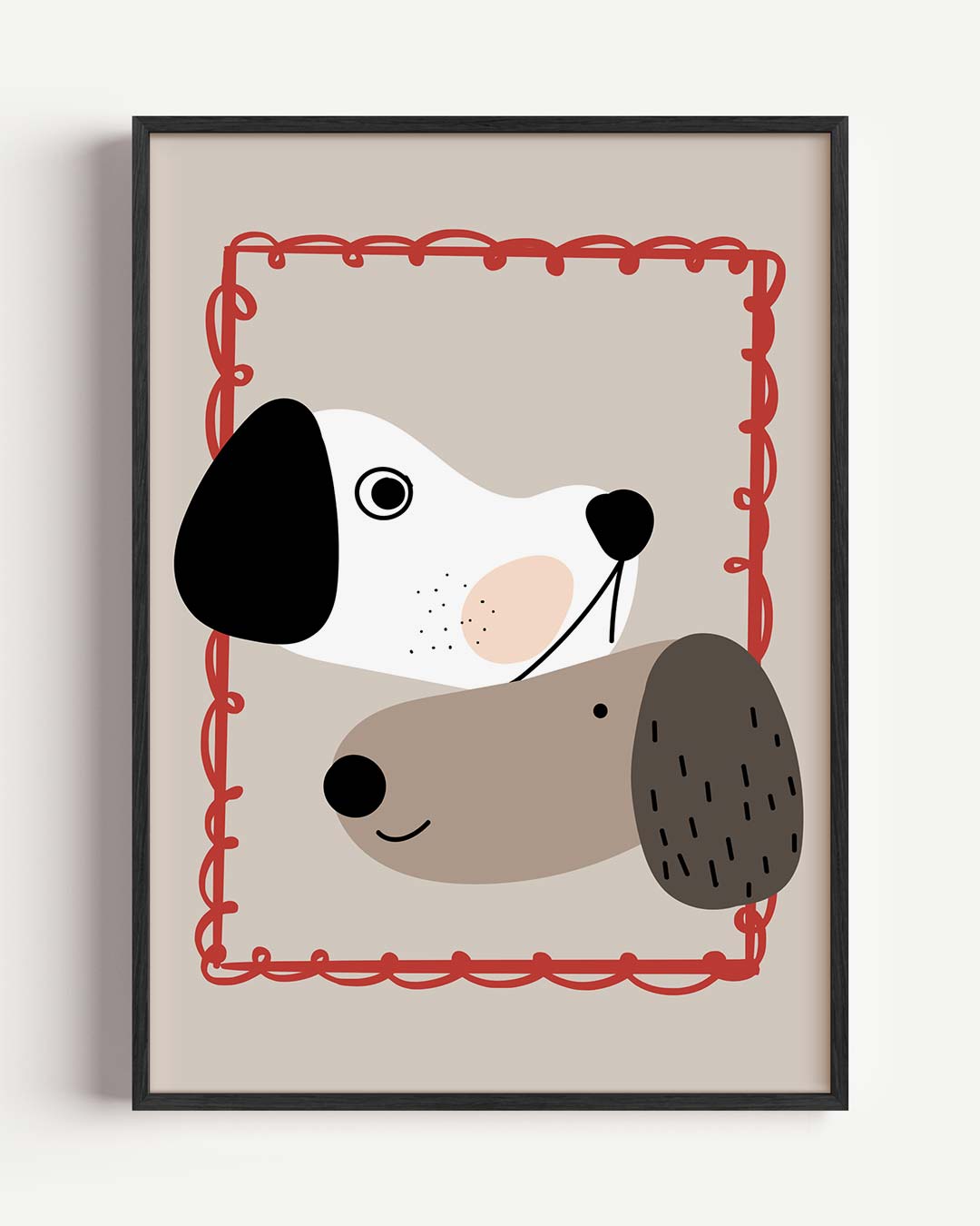 Vrolijke Vriendjes Hondenposter-WallArtistic