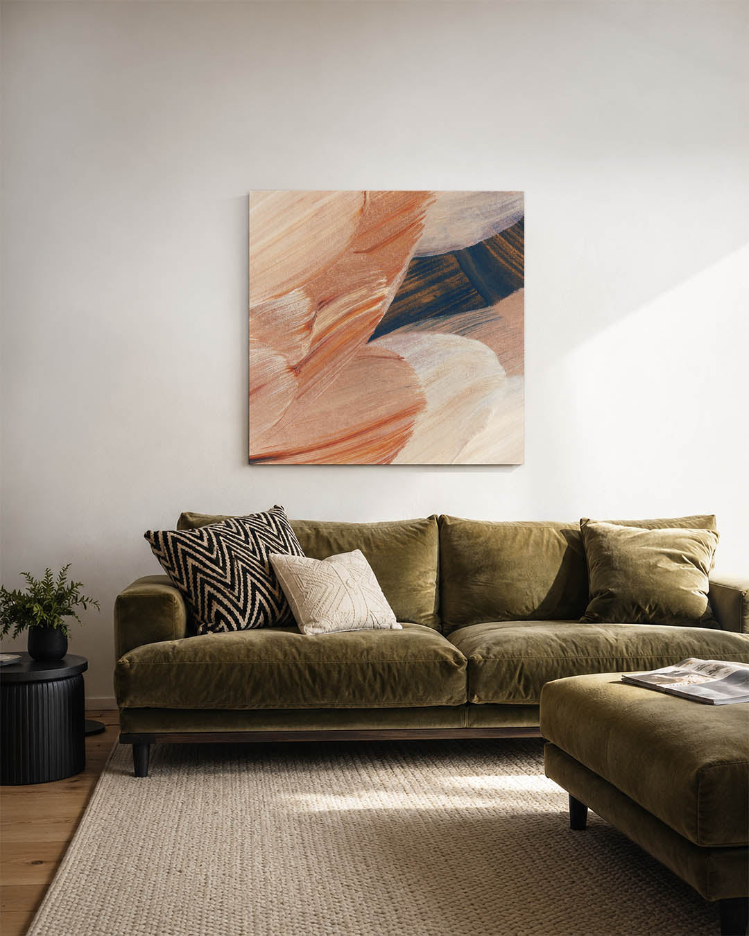 Organische borstelvegen Kunstwerk