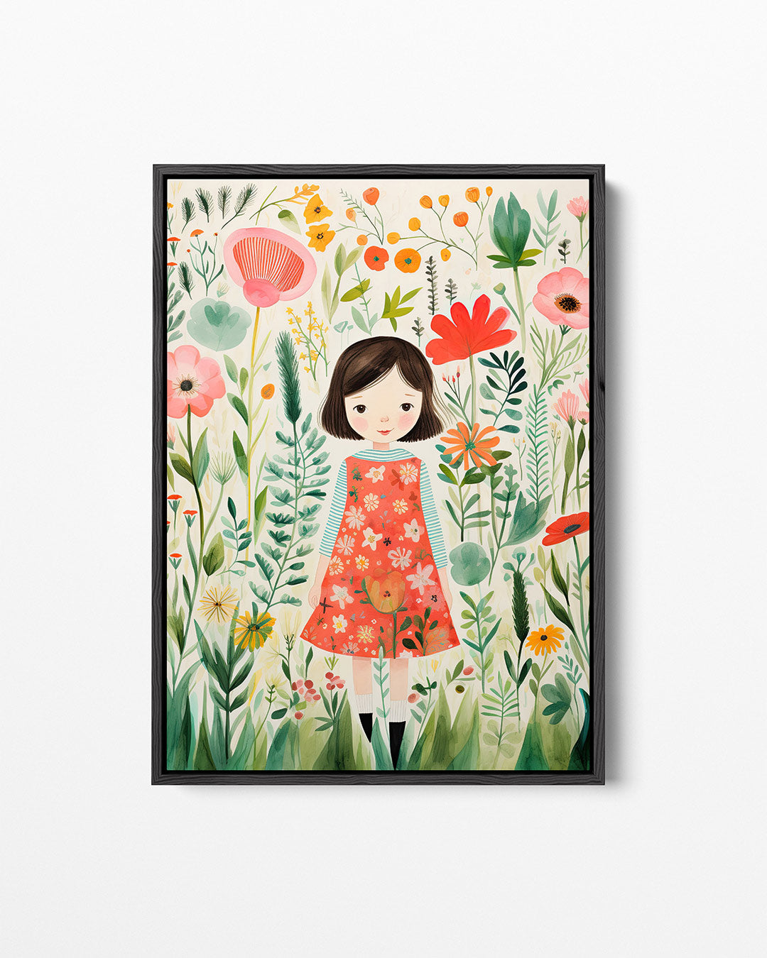 Bloemenmeisje illustratie Kunstwerk