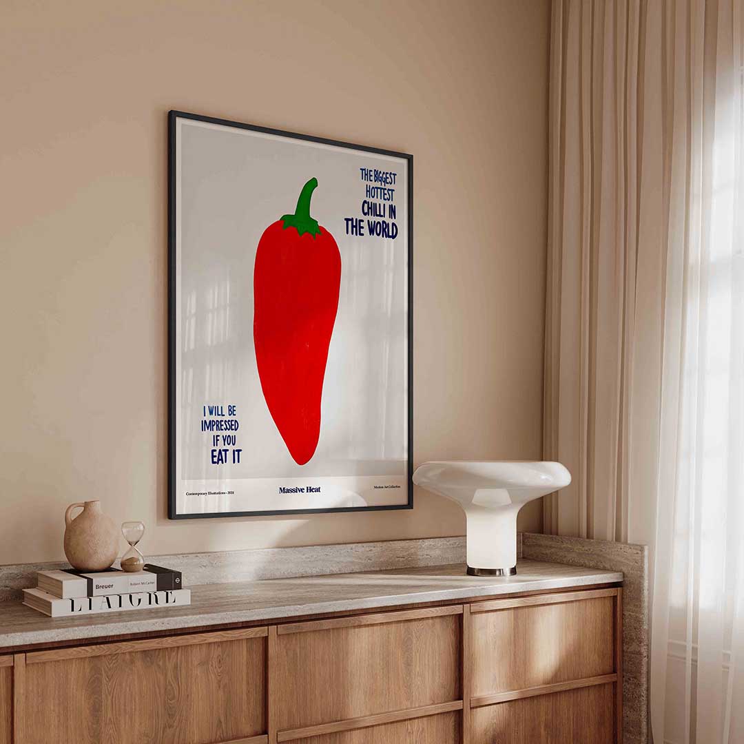 Rode chilipeper Poster