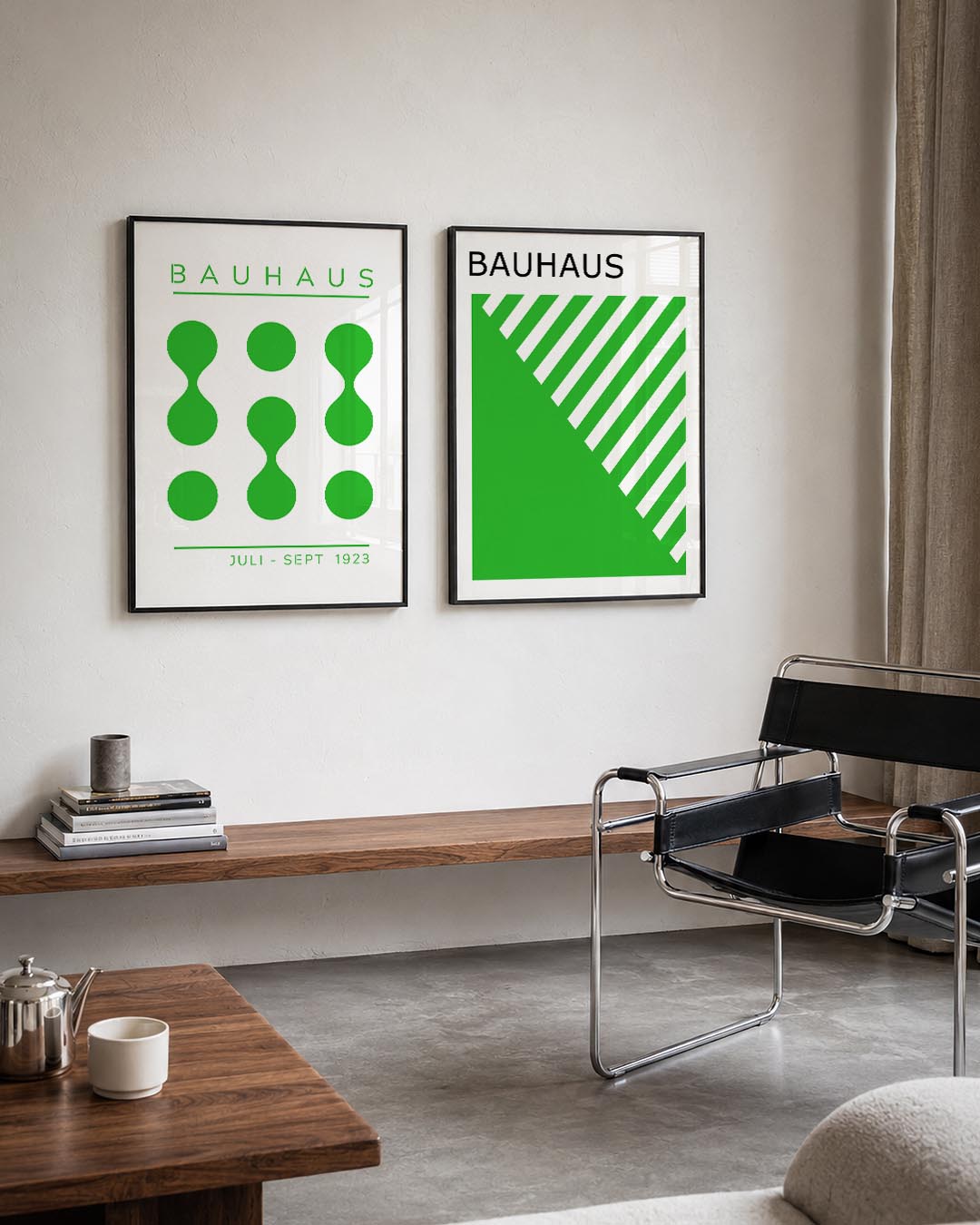 Groene vormritme Posterset