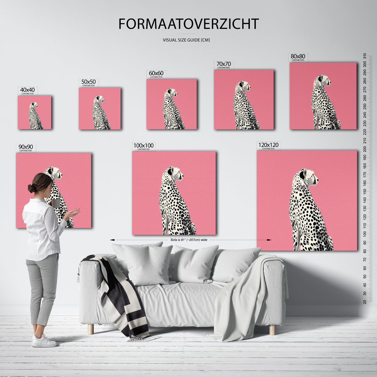 Luipaard op roze Poster