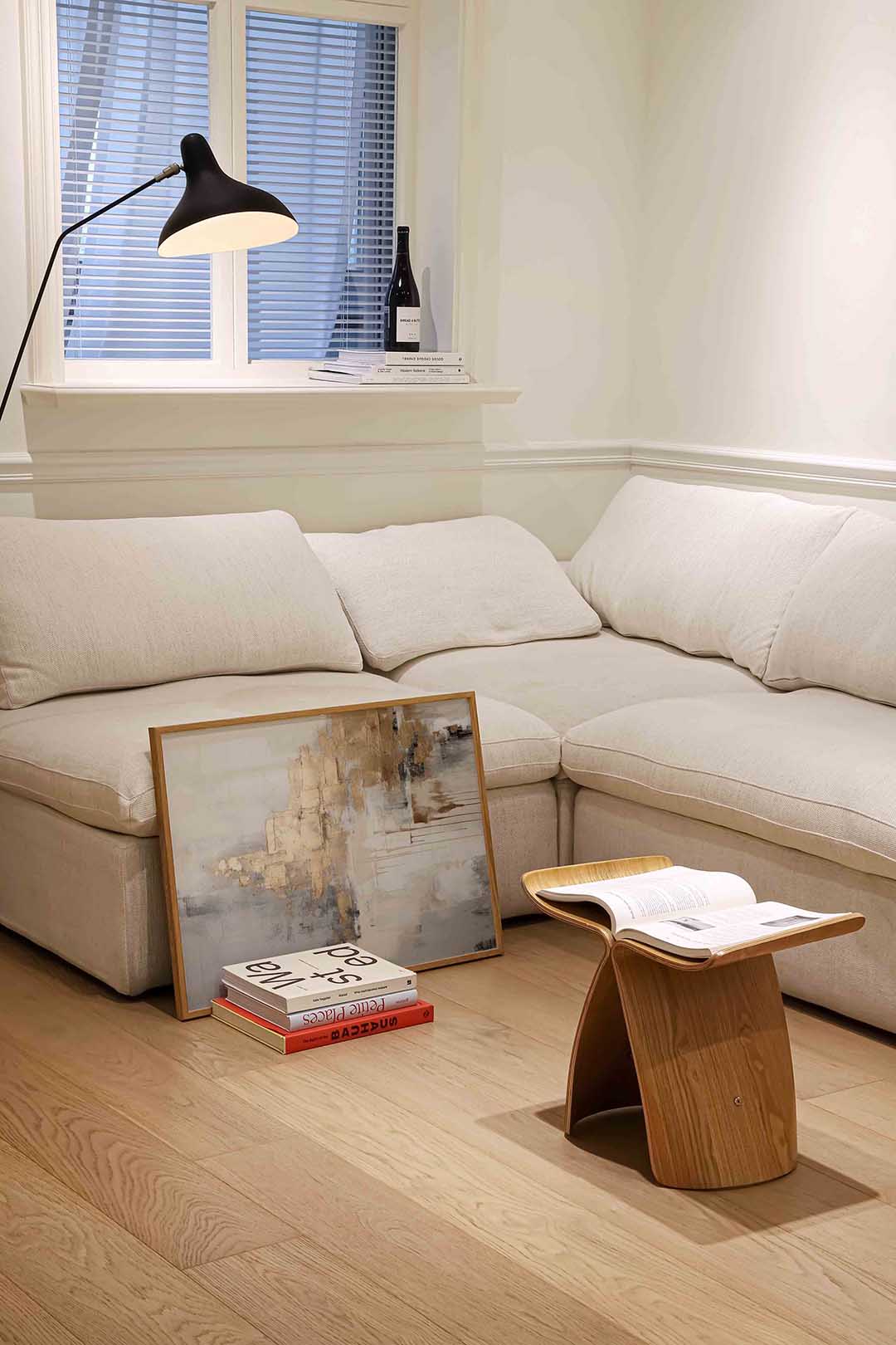 Abstracte beige en grijze Poster