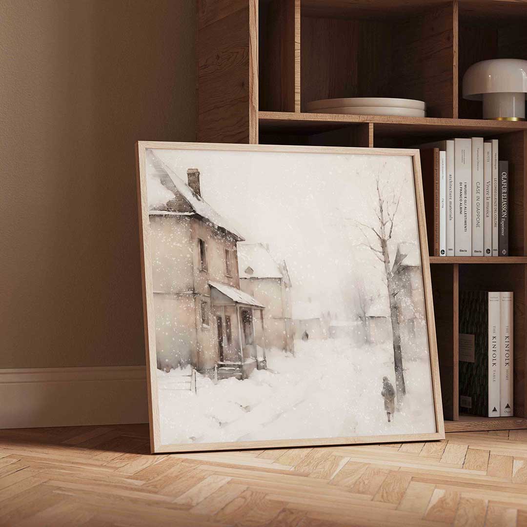 Winterse straat Poster