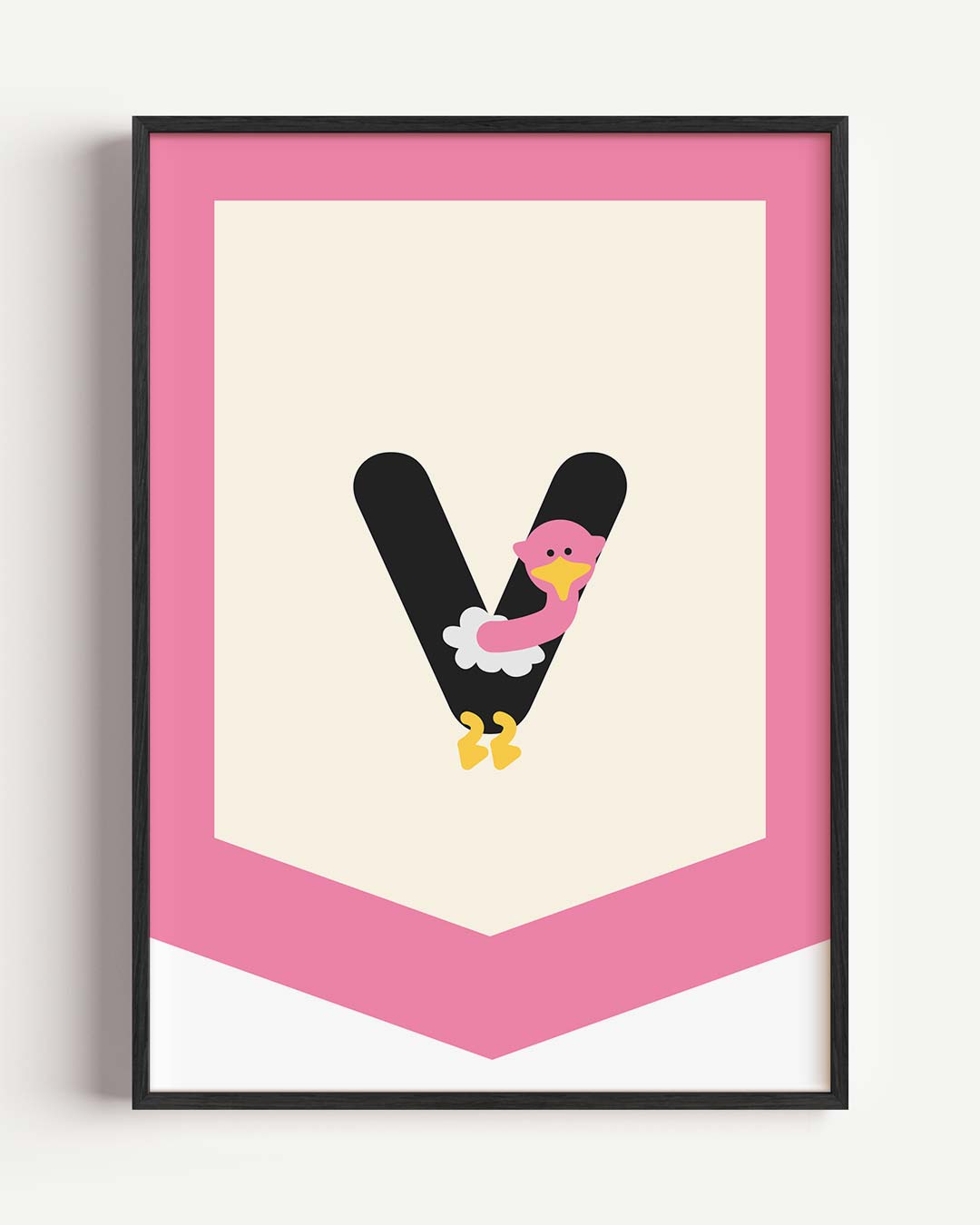 Schattige Struisvogel Alfabet Poster-WallArtistic