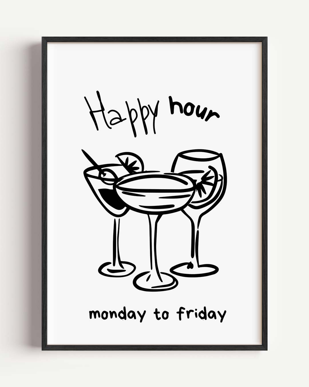 Happy Hour Cocktails Poster-WallArtistic
