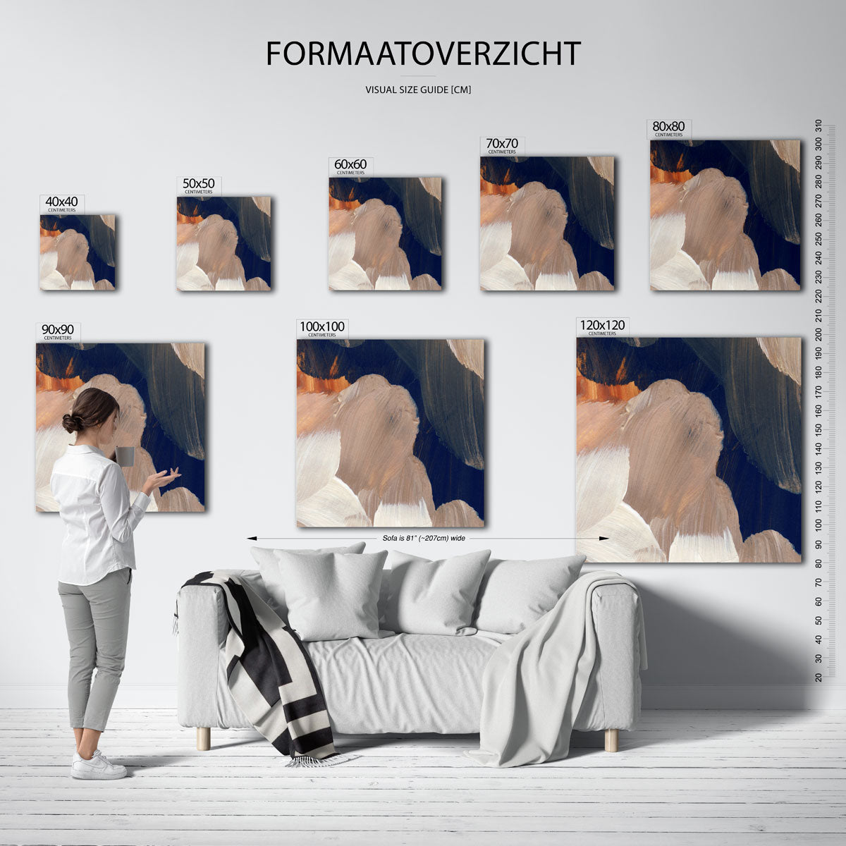 Abstracte penseelstreken Poster