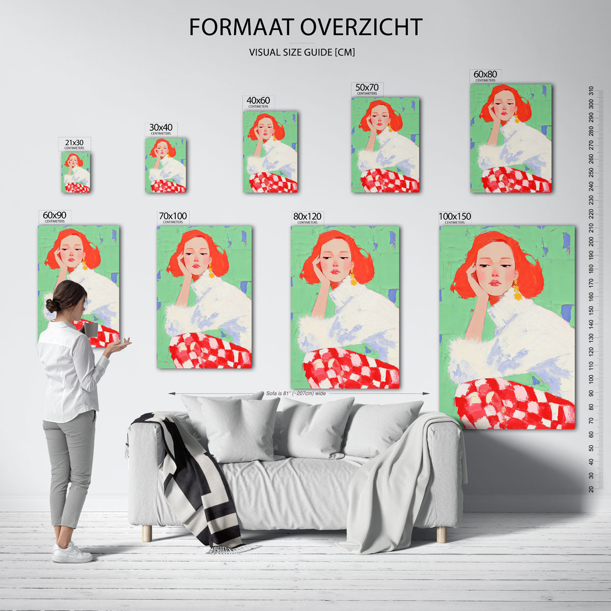Vrouw met rood haar Poster