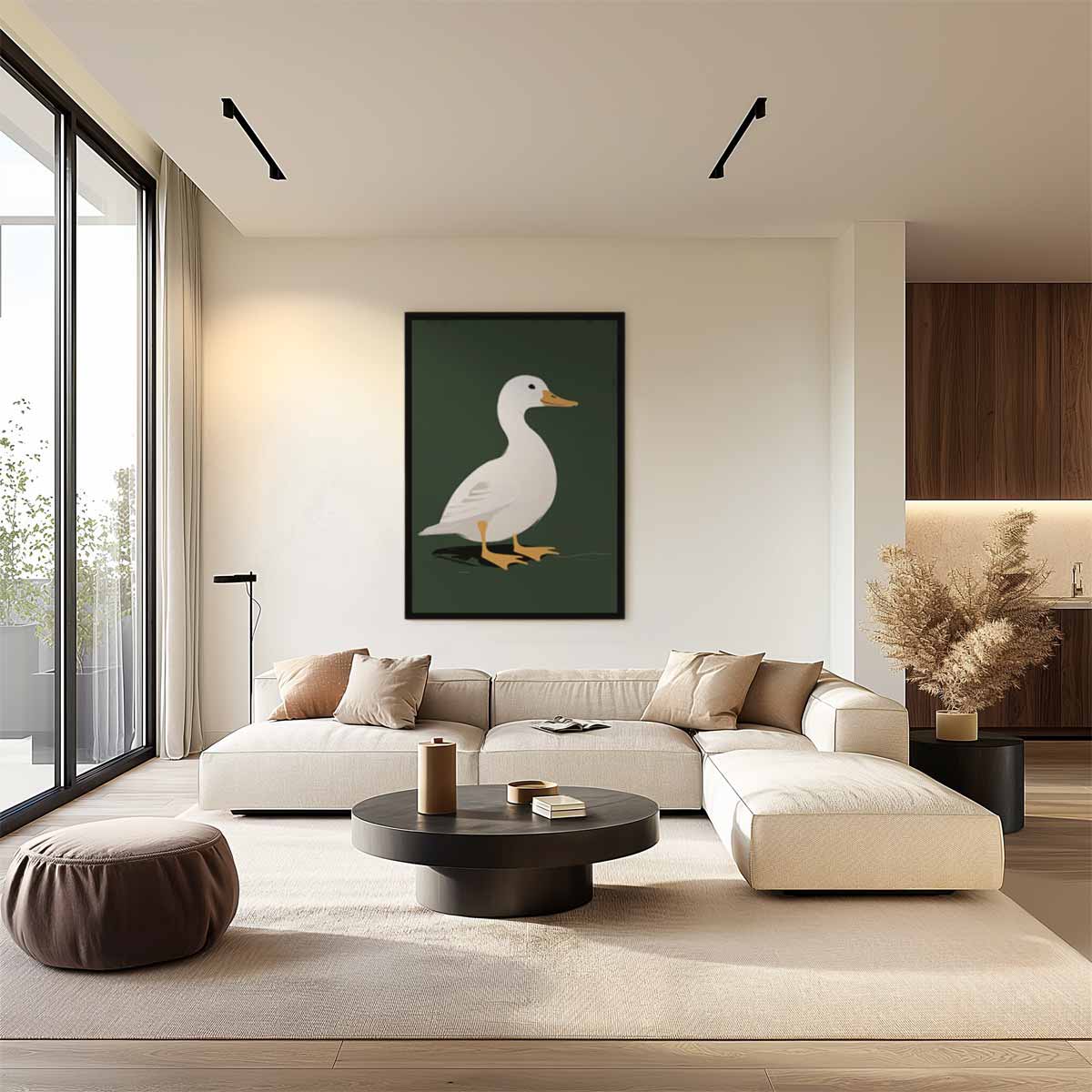 Eend op een Rustige Dag Kunstwerk-canvas-dibond-plexiglas-wanddecoratie-WallArtistic