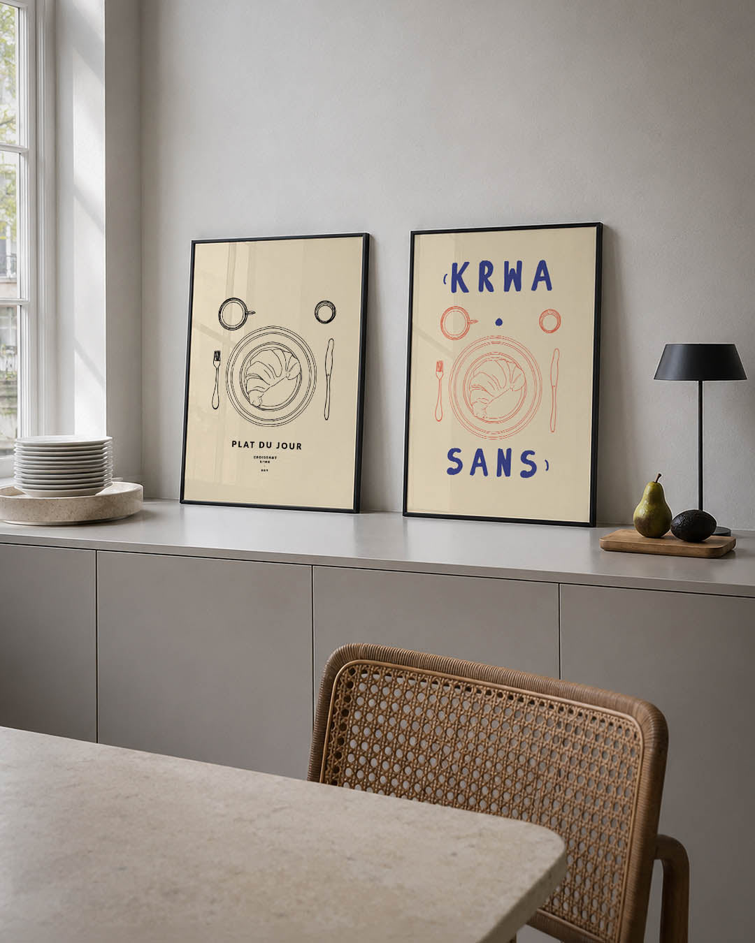 Eenvoudige ontbijtsetting Posterset