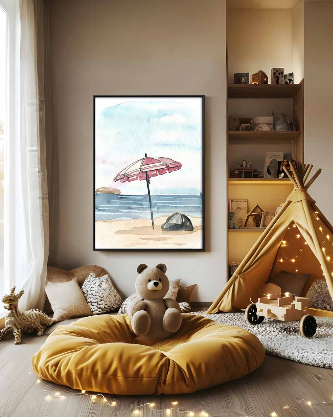 Zomerse Strand Indruk Kunstwerk-canvas-dibond-plexiglas-wanddecoratie-WallArtistic