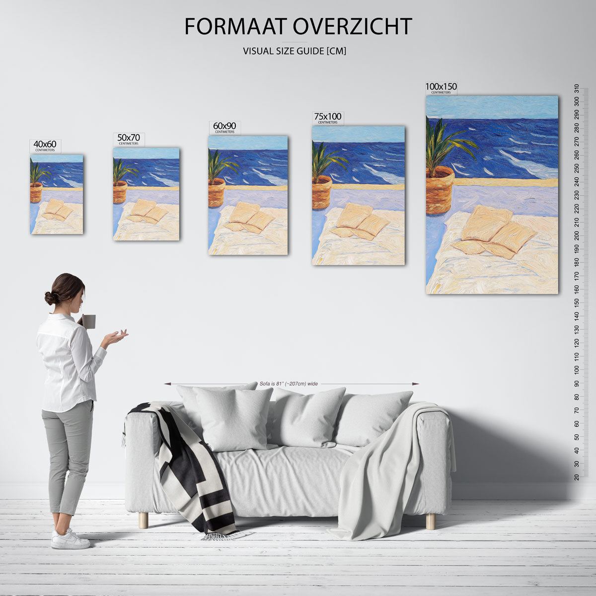 Zomers terras uitzicht Kunstwerk