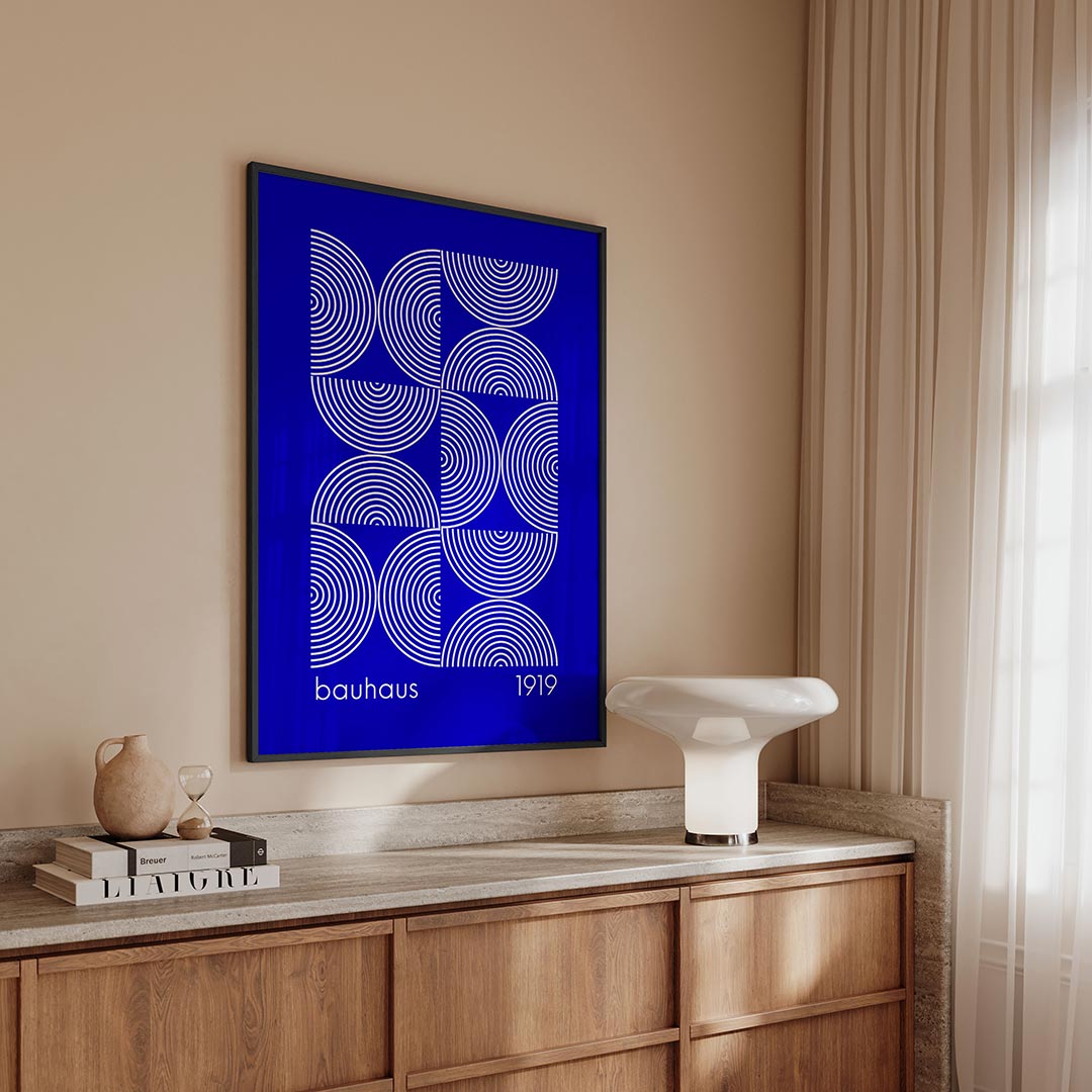 Cirkelpatronen blauw Poster