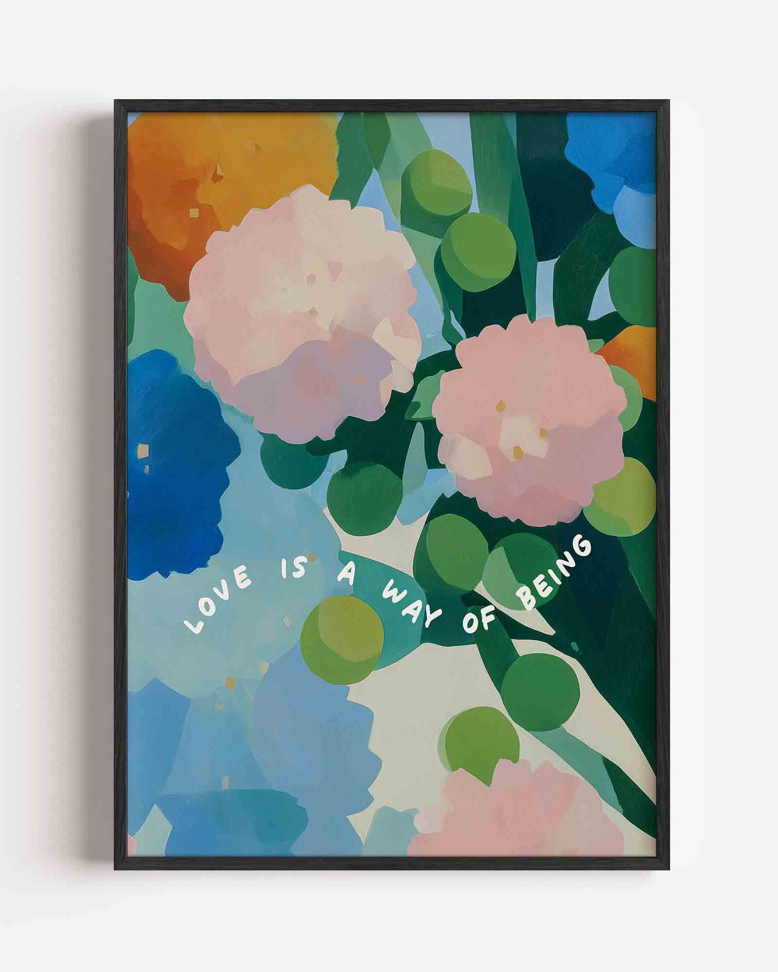 Bloemen en tekst Poster