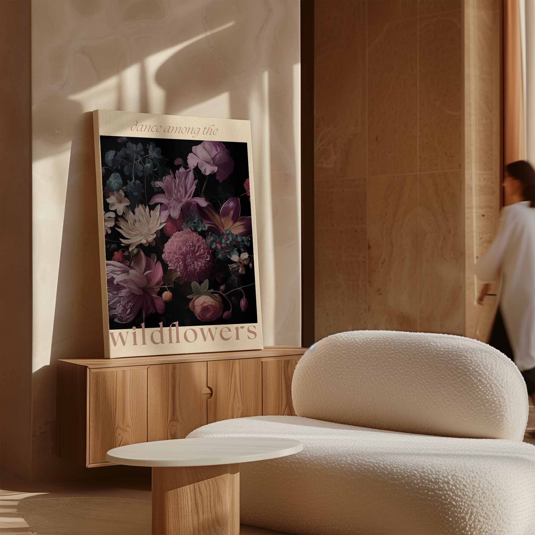 Dans tussen de wildbloemen Kunstwerk-canvas-dibond-plexiglas-wanddecoratie-WallArtistic
