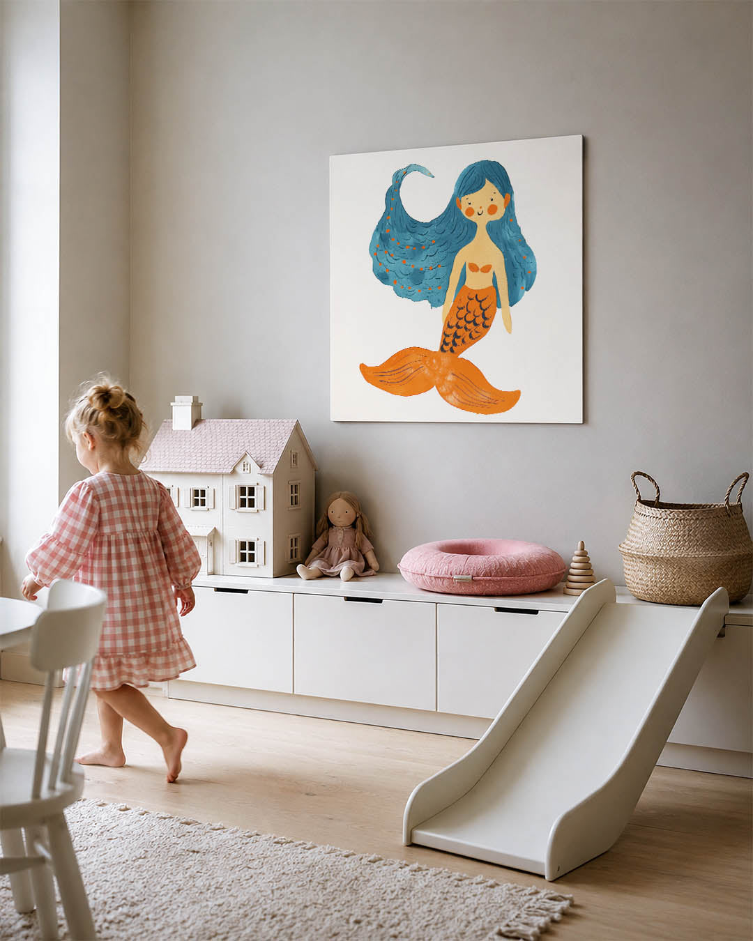 Vrolijke zeemeermin illustratie Kunstwerk