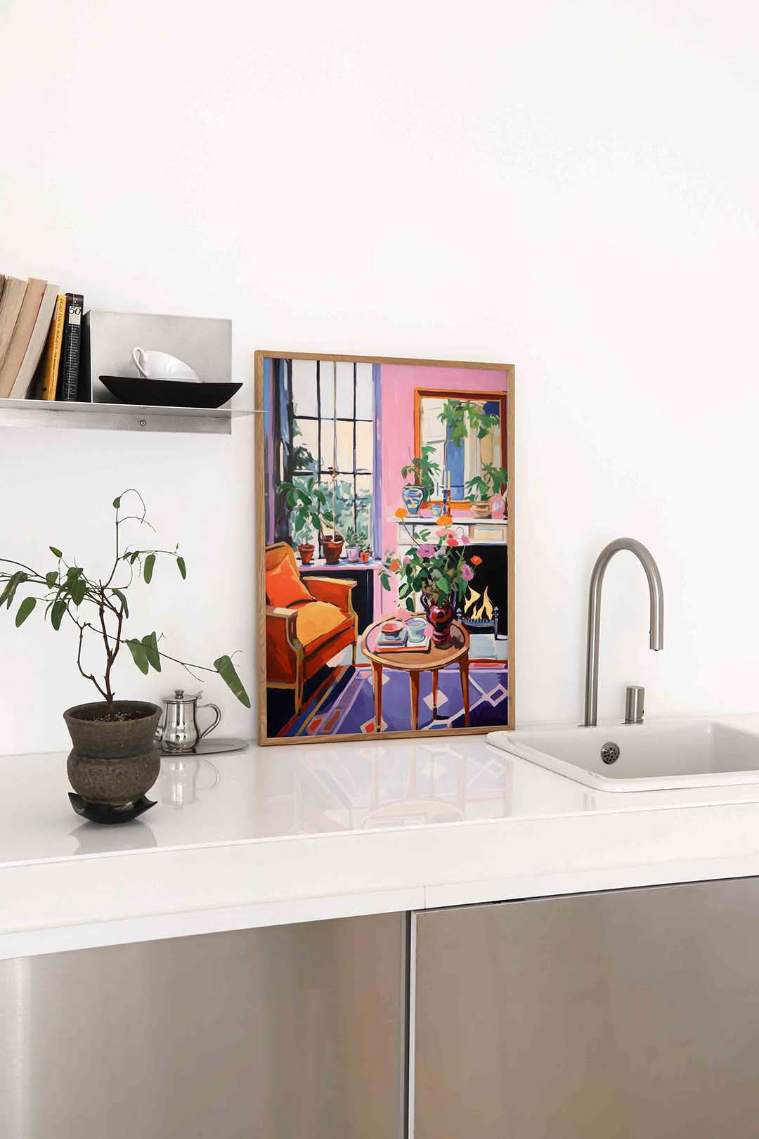 Interieur met planten Poster