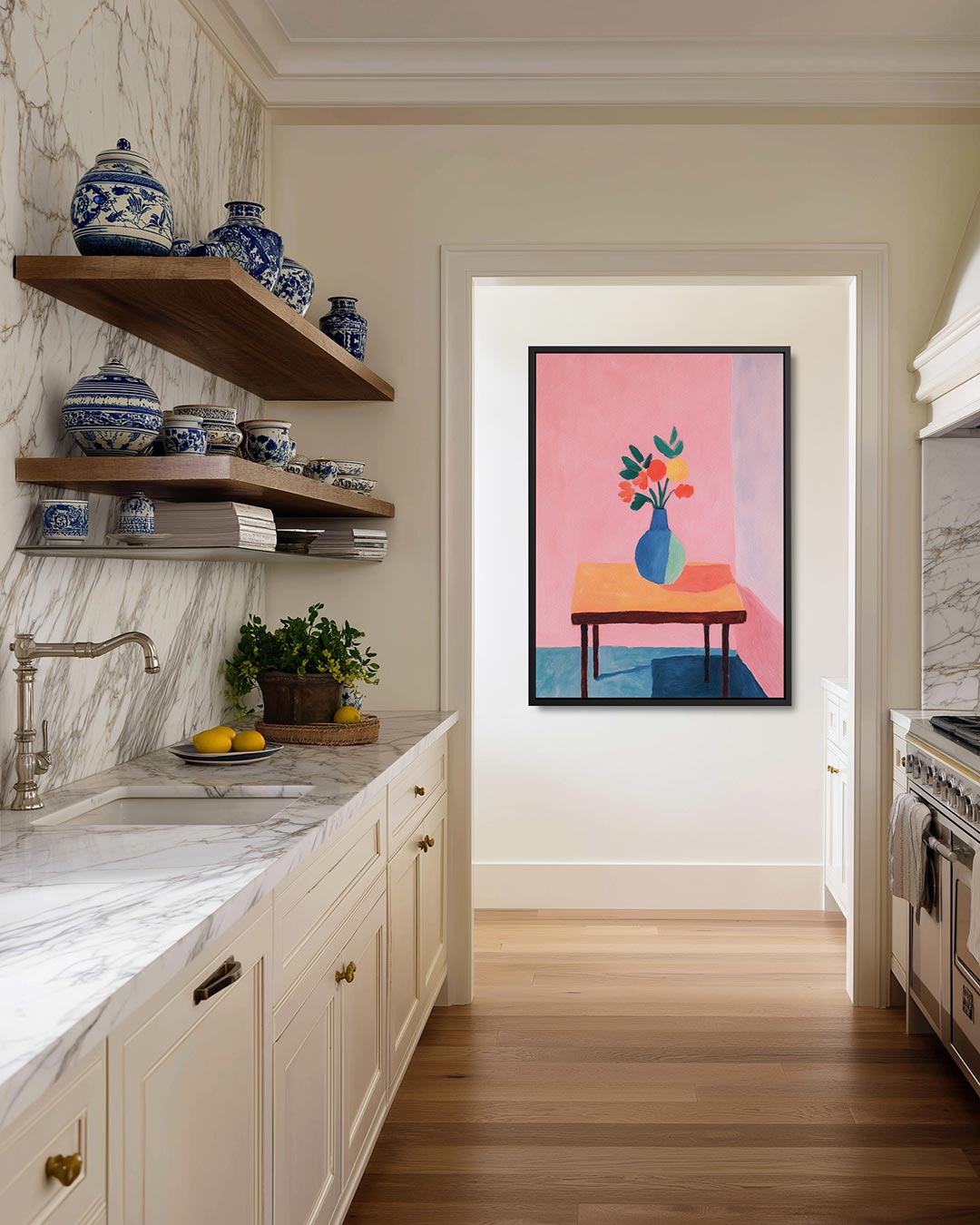 Vaas op tafel Kunstwerk
