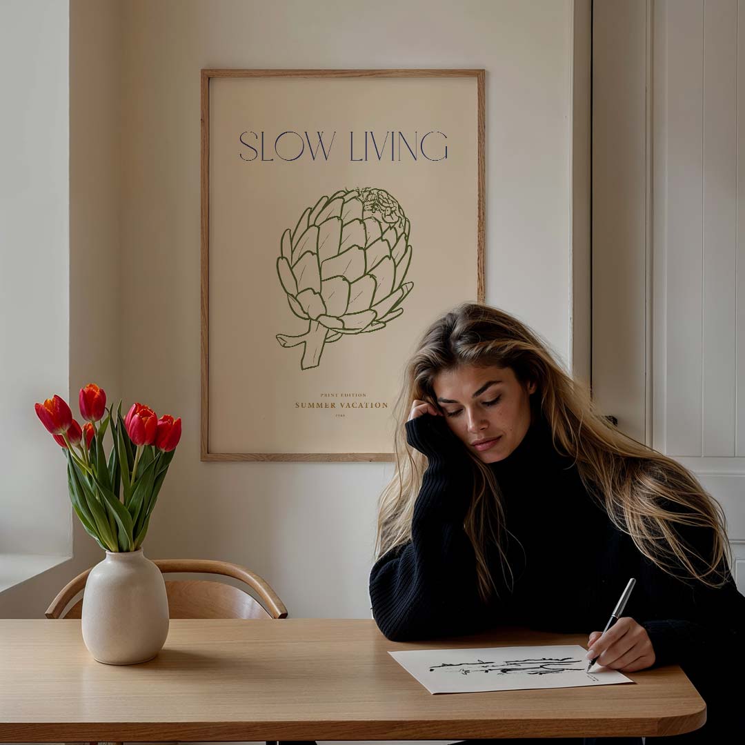 Slow Living Artisjok Poster-WallArtistic