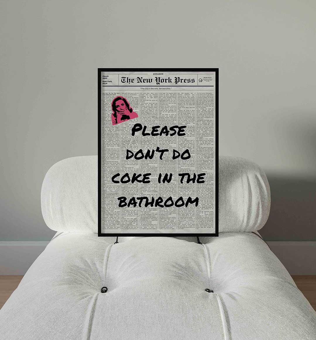 Krant met roze gezicht Poster