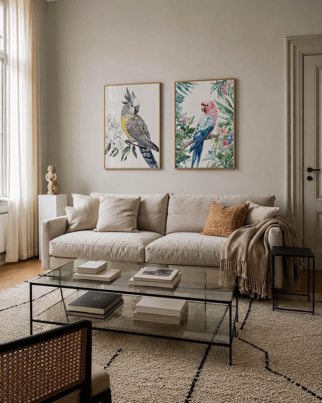Vogel en bloesem Posterset