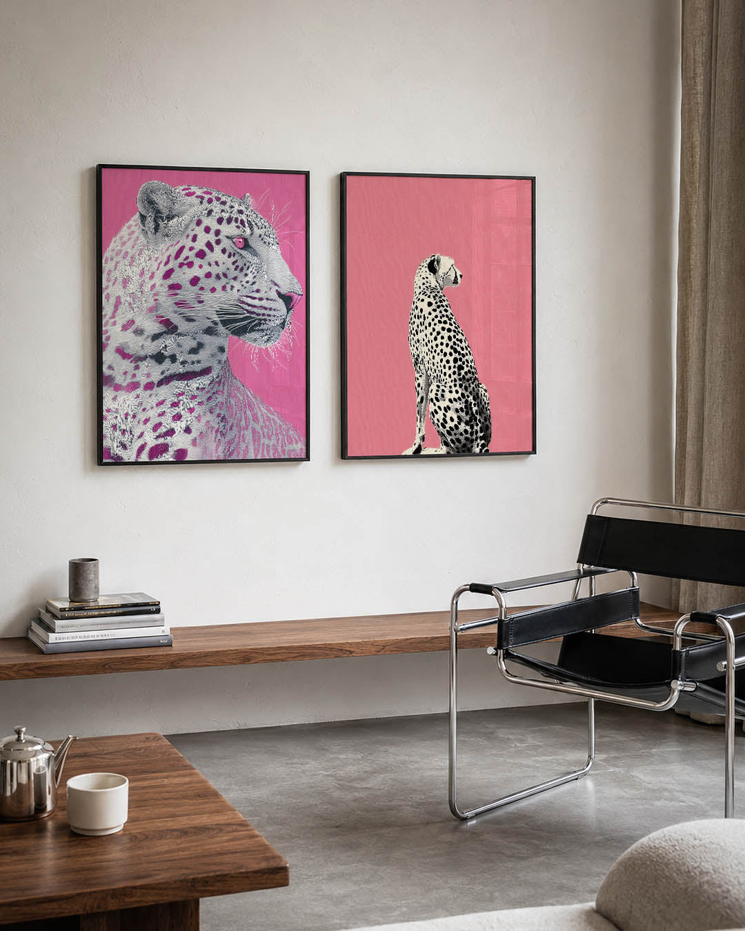 Roze dierenportret Posterset