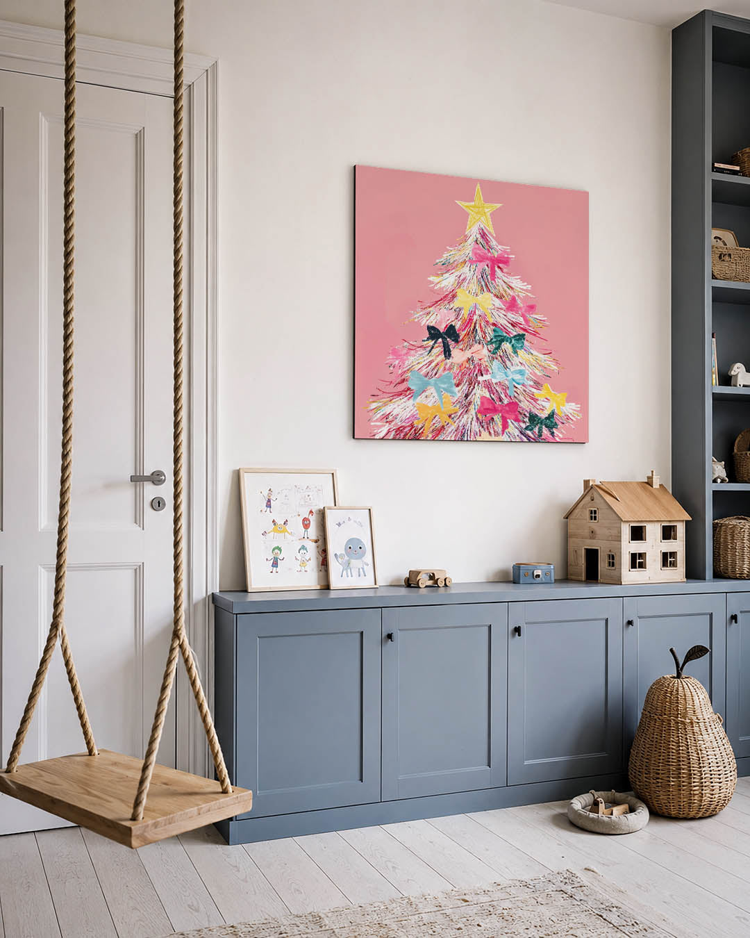Kleurrijke kerstboom Kunstwerk