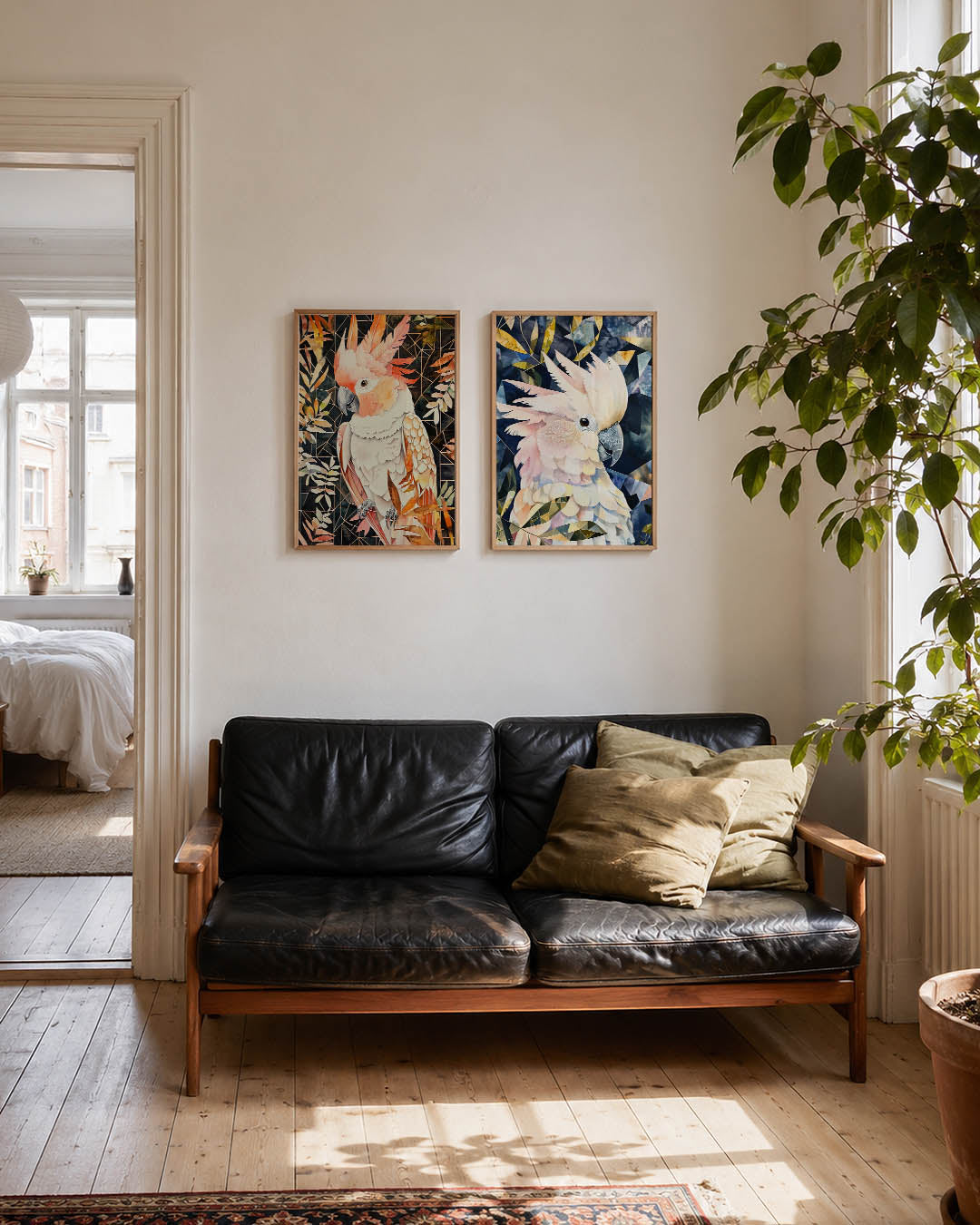 Vogel en bladpatronen Posterset