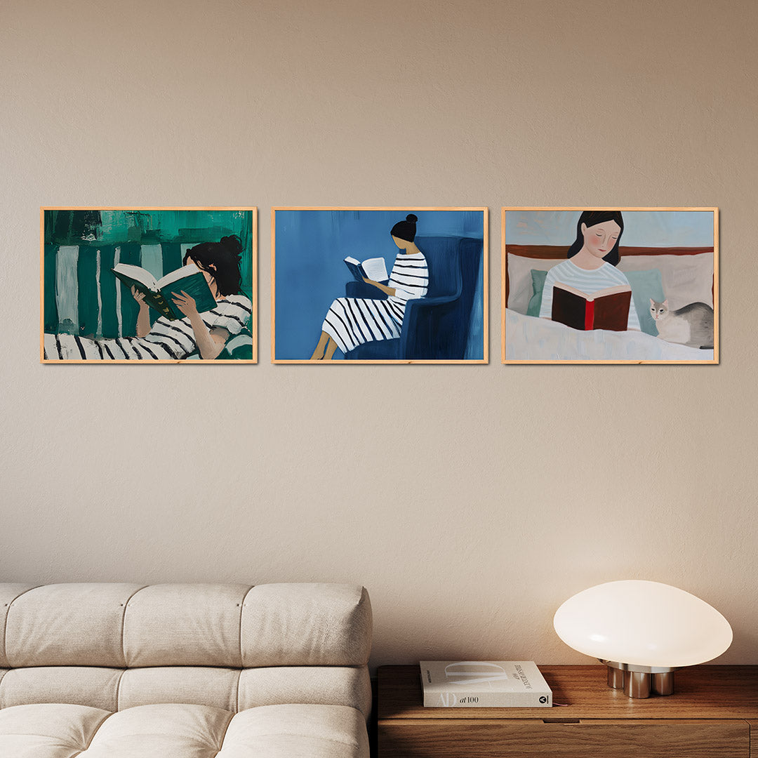 Lezende vrouw Posterset