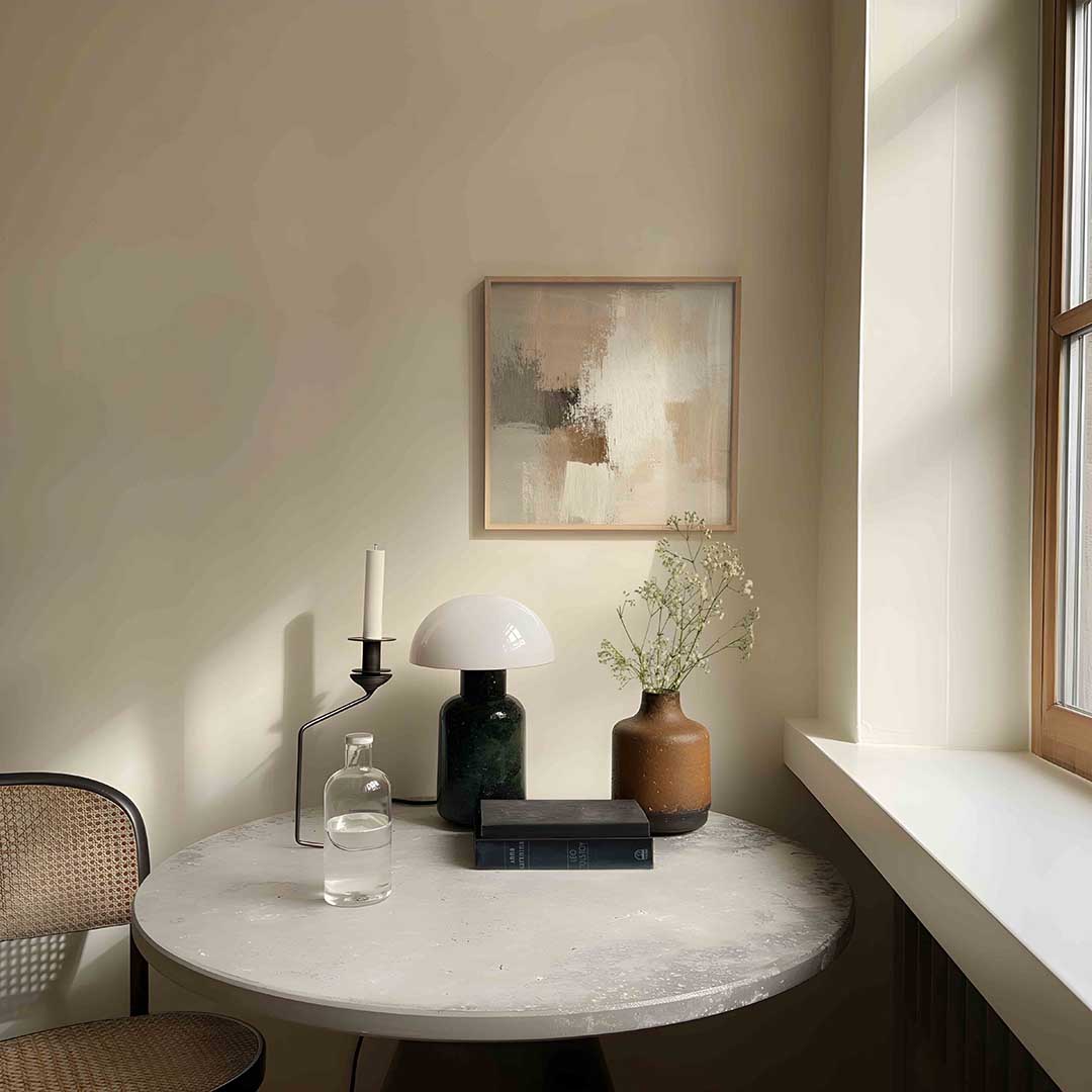 Abstracte beige en grijze Poster