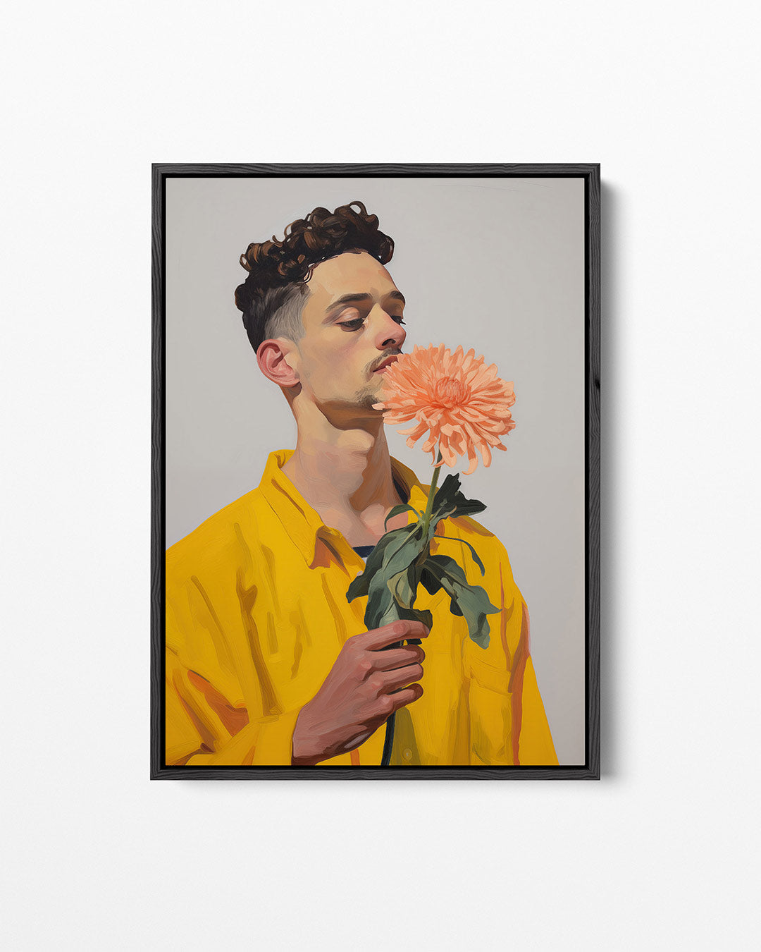 Bloem en gele jas Kunstwerk