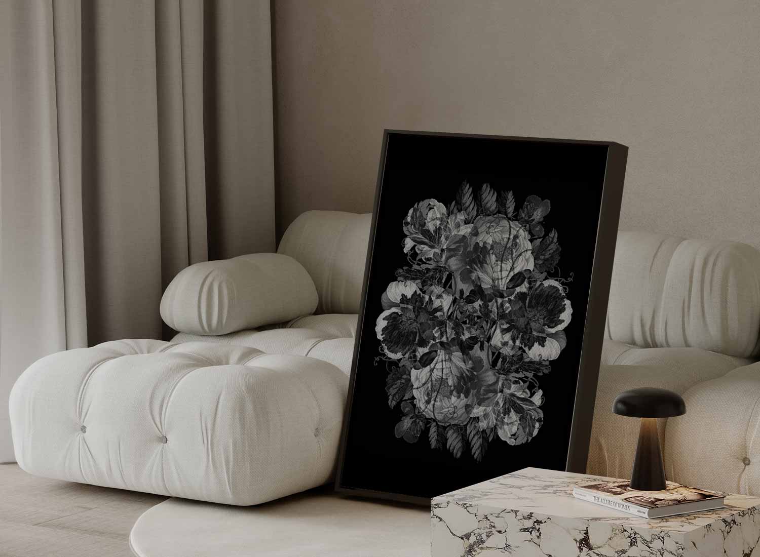 Mystieke Bloemenweelde Kunstwerk-canvas-dibond-plexiglas-wanddecoratie-WallArtistic