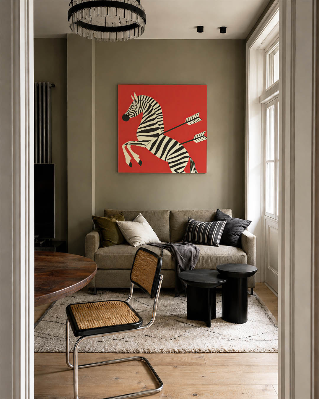 Gestreepte zebra illustratie Kunstwerk