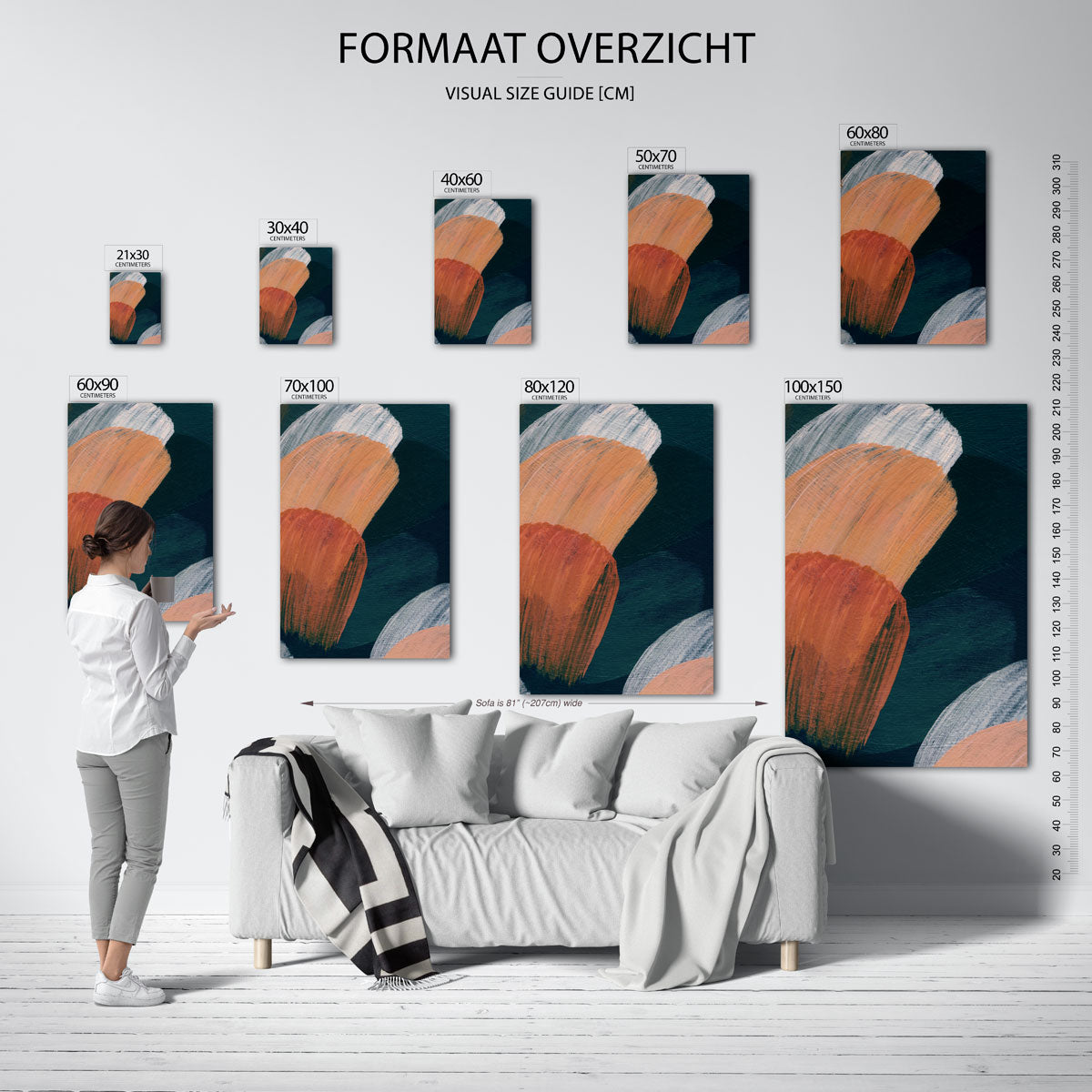 Abstracte penseelstreken Poster