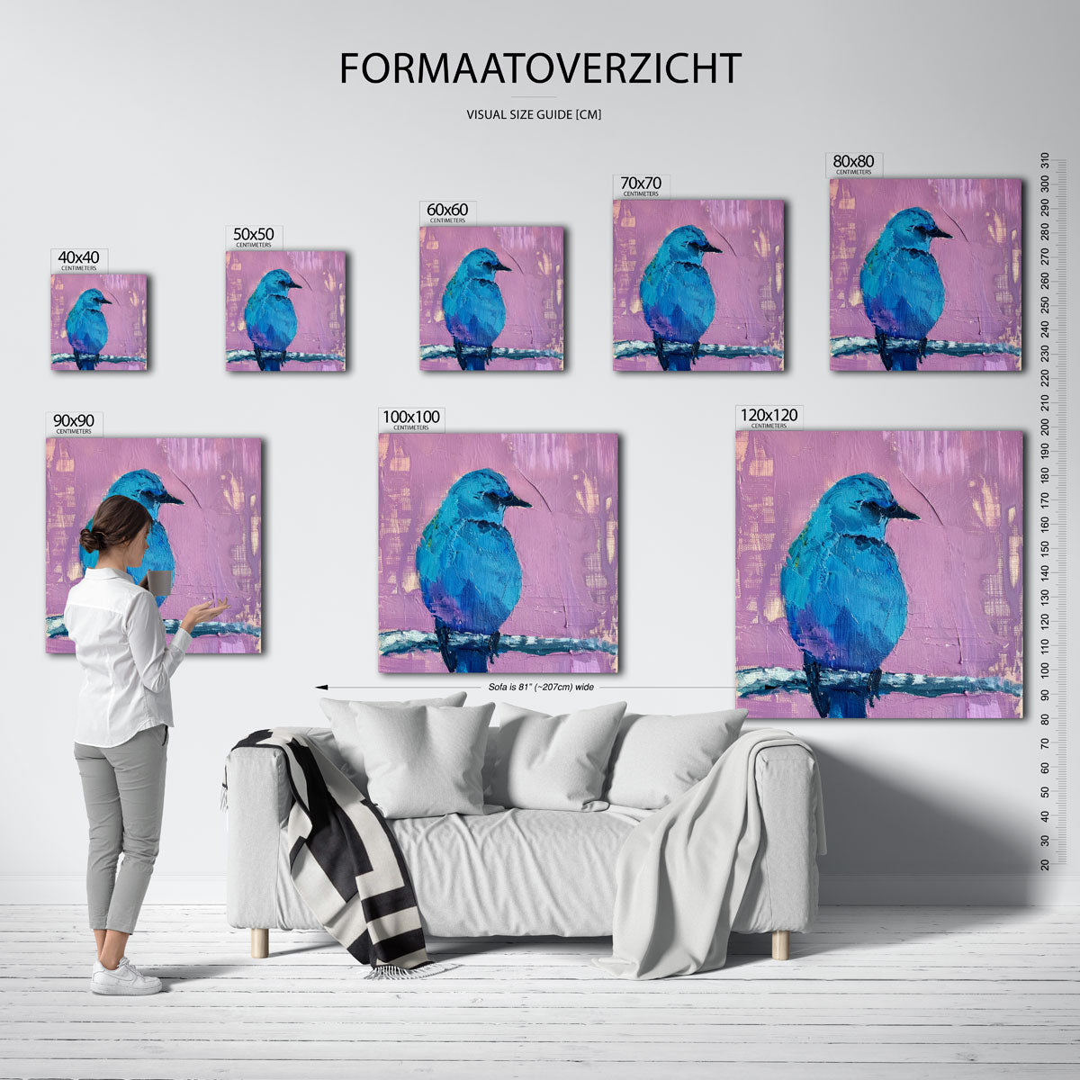 Blauwe vogel Poster