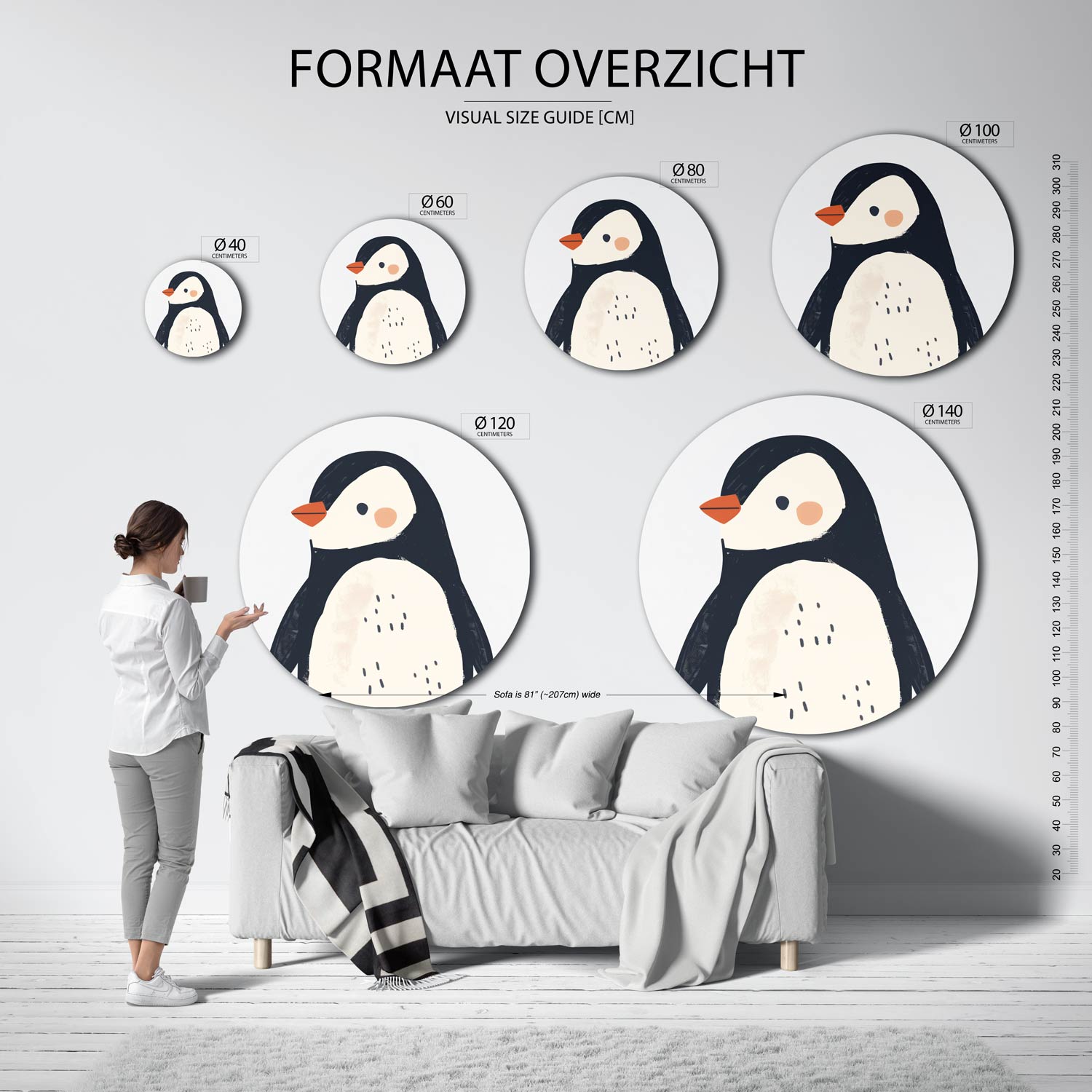 Pinguïn Muurcirkel